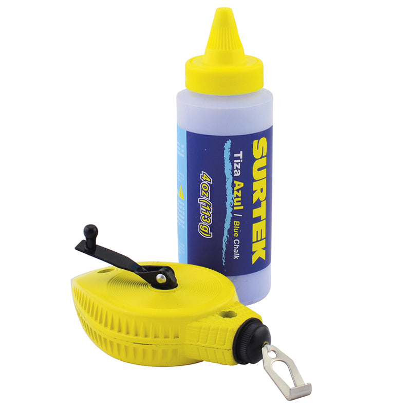 Juego de tiralíneas metálico de 30 m, con tiza, 2 piezas, 130561 Surtek