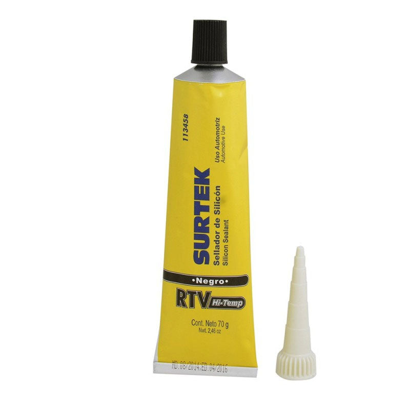 Silicón para alta temperatura en tubo negro de 70 gr, 113458 Surtek