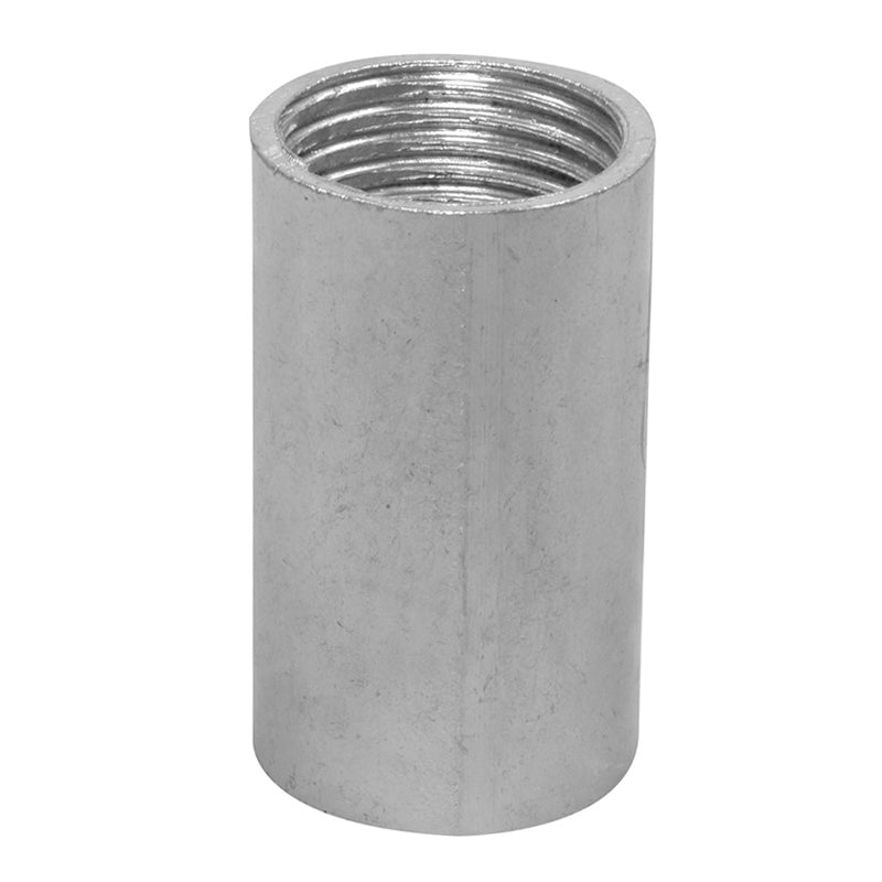 Cople Conduit De 1 1/4" Con Pared Gruesa Con Rosca, Acabado Galvanizado