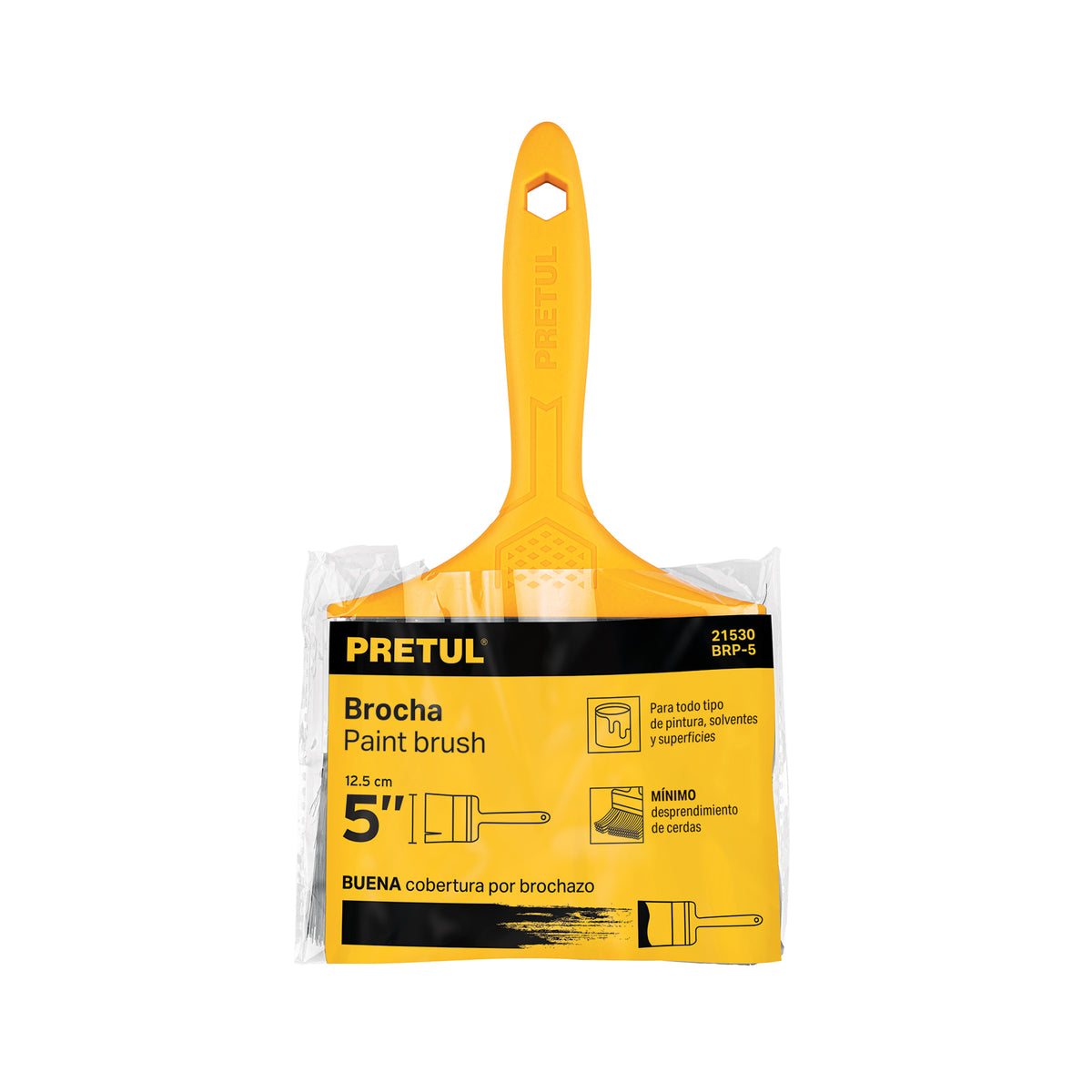 Brocha de uso general de 5” con mango de plástico, PRETUL, 21530