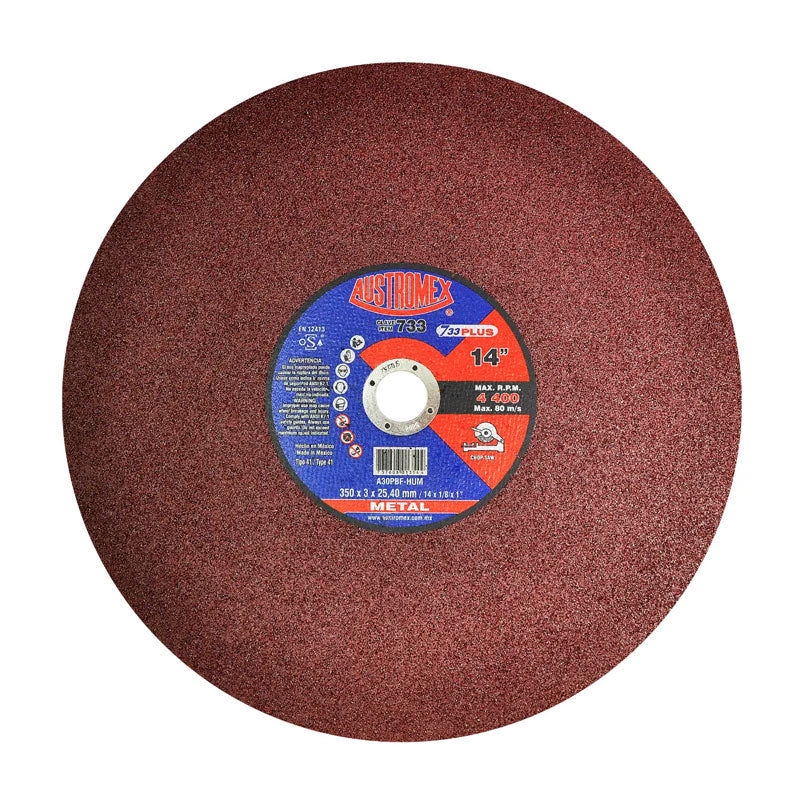 733 Disco Plano Corte Hueco-Solido 14" X 1/8" X 1" Autromex