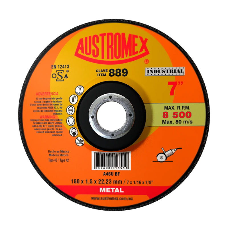 889 Disco Abrasivo Corte Metal 7" Austromex