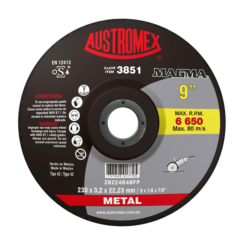 3851 Disco Abrasivo Corte Metal 9" Austromex