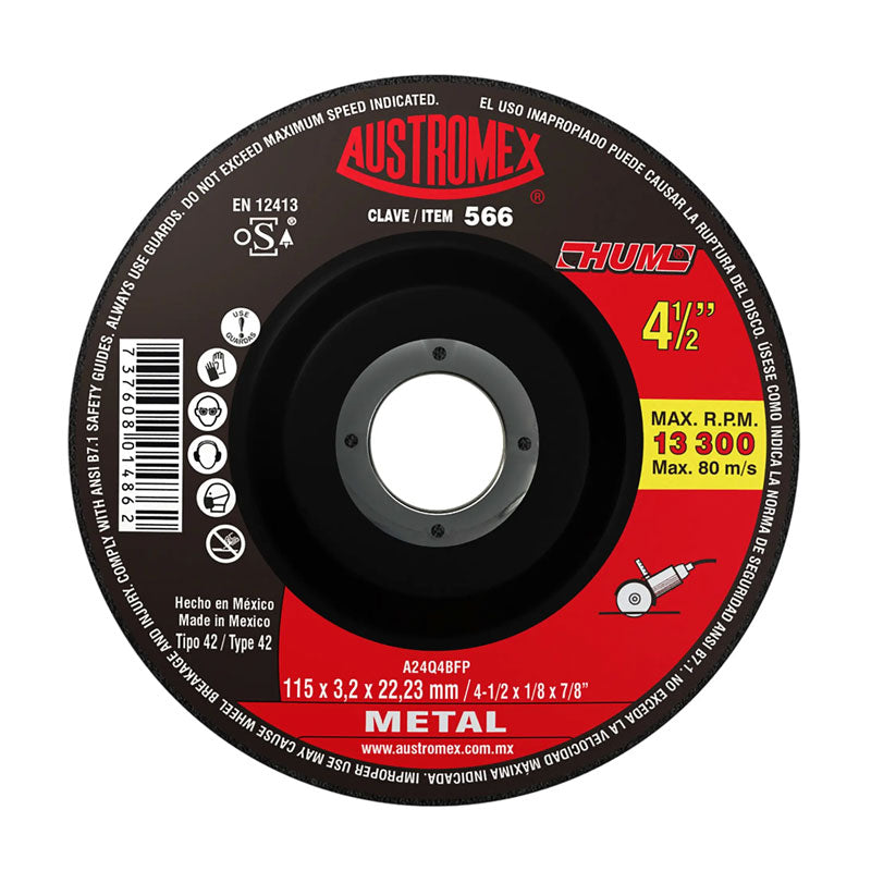 566 Disco Metal C/Cazuela 4.1/2" X 1/8" X 7/8"