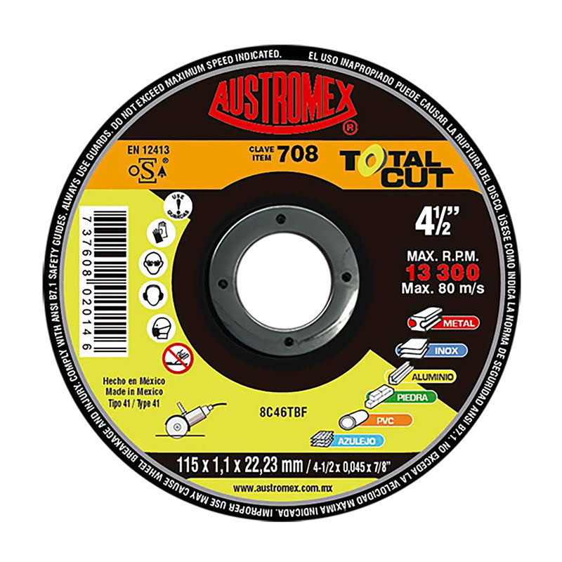 708 Disco Multicortes 4.1/2" X 1.1 Mm Austromex