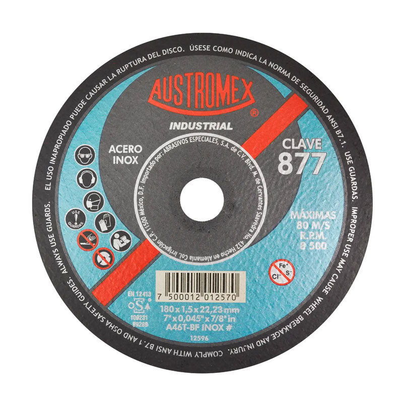877 Disco Acero Inox. Plano 180 X 1.5 X 22.2 Mm