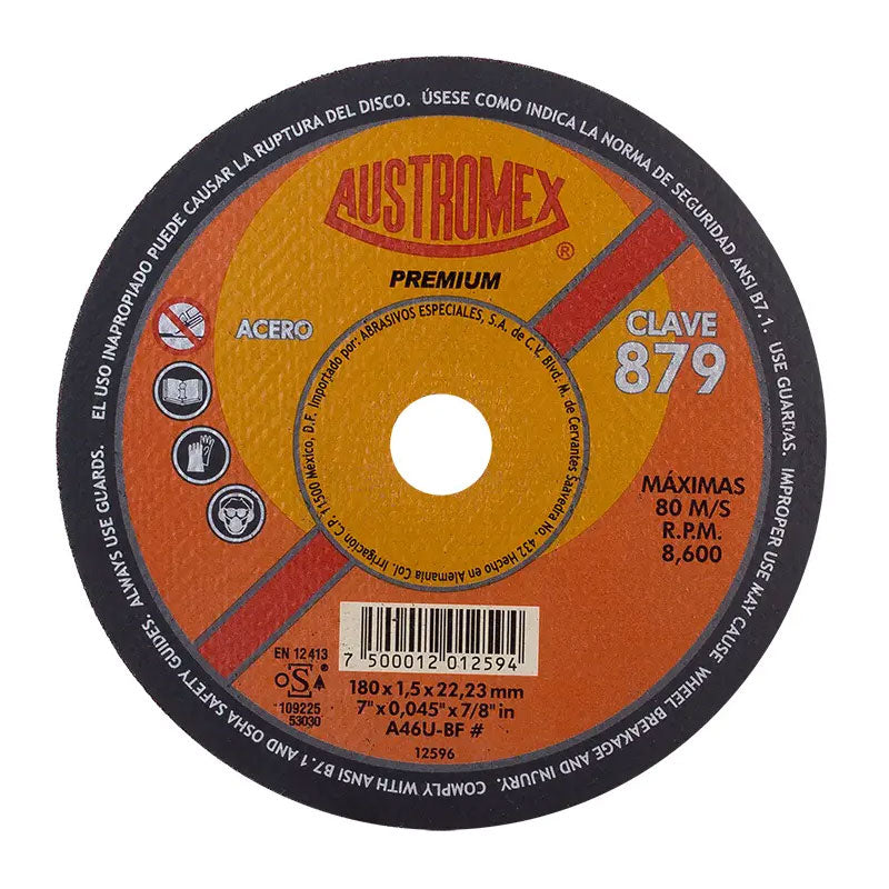 879 Disco Acero Carb. Plano 180x1.5x22.2 Mm Austro