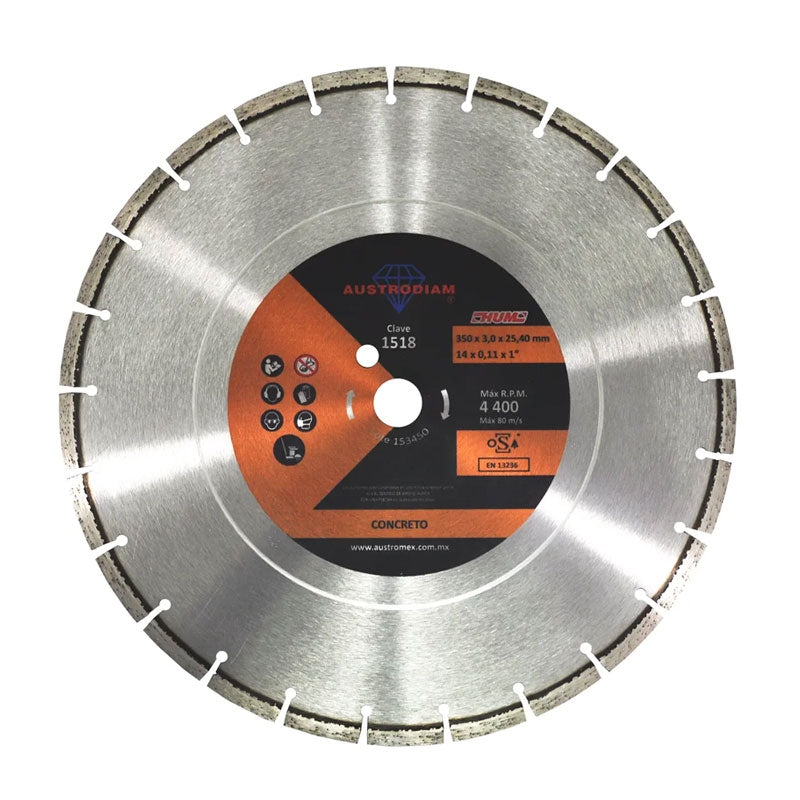 1518 Disco Diam.350x3x25.4 Segment.P/Concreto Aust