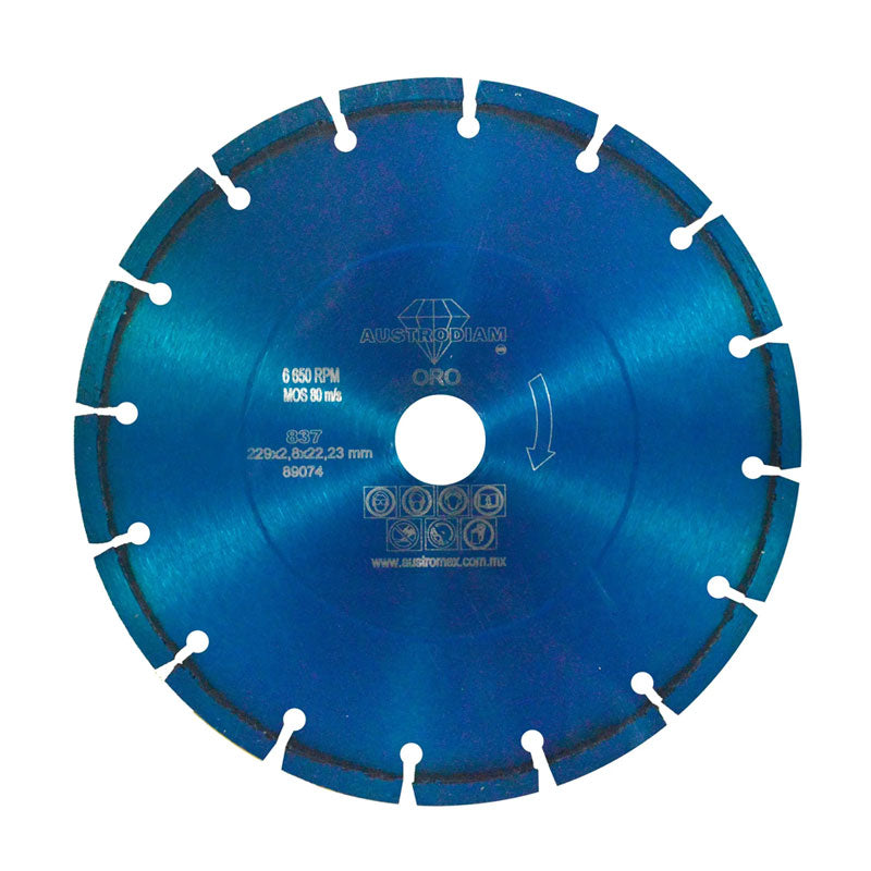 837 Disco Diamante 229x2.8x22.2 Segment. Uso Gral.
