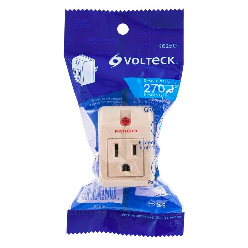 Adaptador Con Supresor De Picos 270 Joules, Volteck - Tool Ferreterías / Ferretodo - Herramientas y material de construcción.