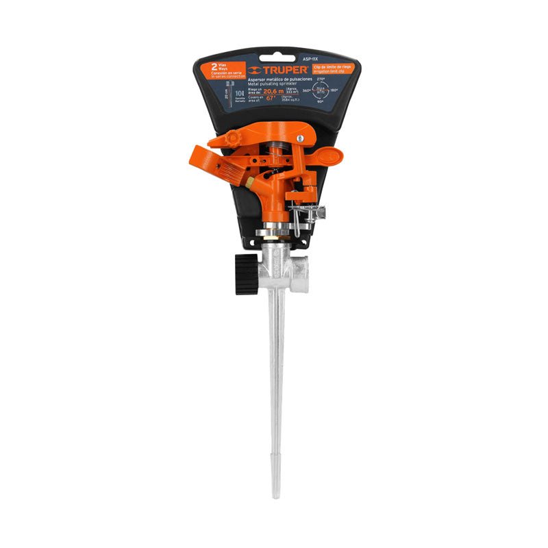Aspersor Metálico Dos Vías, Estaca De 11", Truper - Tool Ferreterías / Ferretodo - Herramientas y material de construcción.