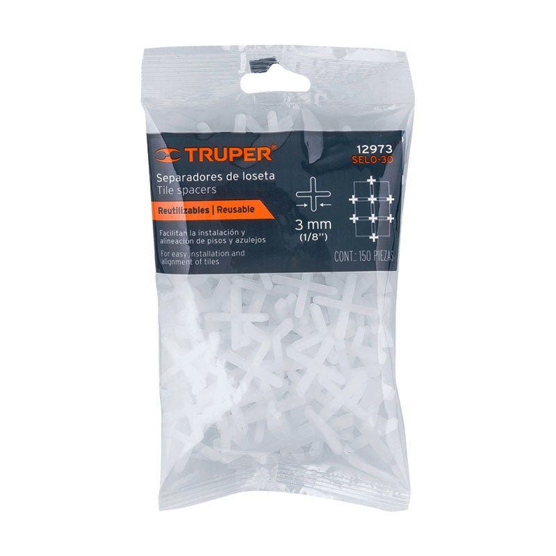 Bolsa Con 150 Separadores De 3 Mm De Losetas, Truper - Tool Ferreterías / Ferretodo - Herramientas y material de construcción.