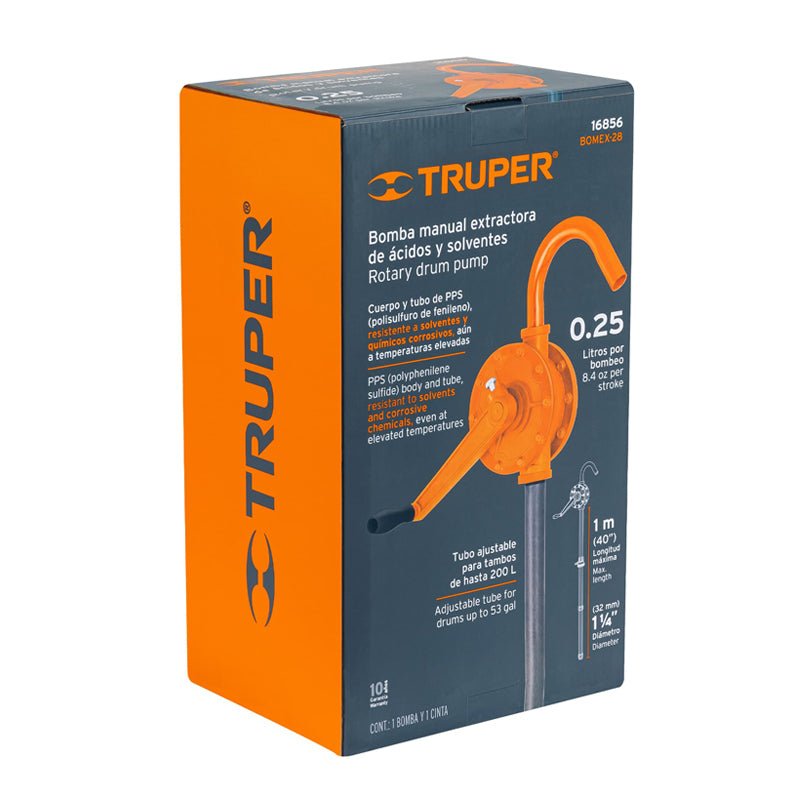 Bomba Extractora De Ácidos Con Manivela Bomex28 Truper 16856 - Tool Ferreterías / Ferretodo - Herramientas y material de construcción.