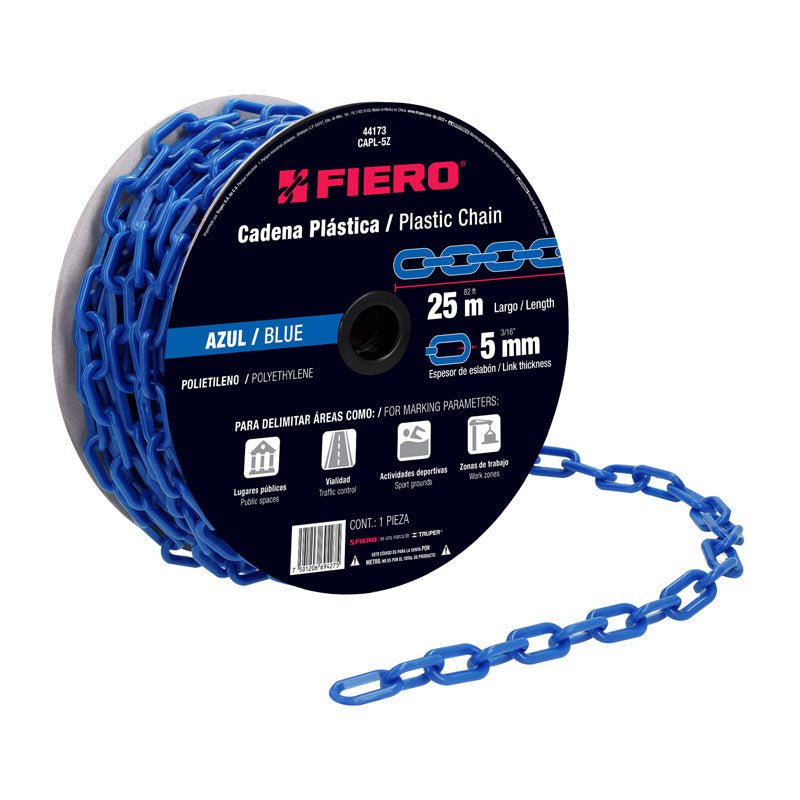 Cadena de plástico azul de 5 mm, 44173 Fiero CAPL5Z - Tool Ferreterías / Ferretodo - Herramientas y material de construcción.