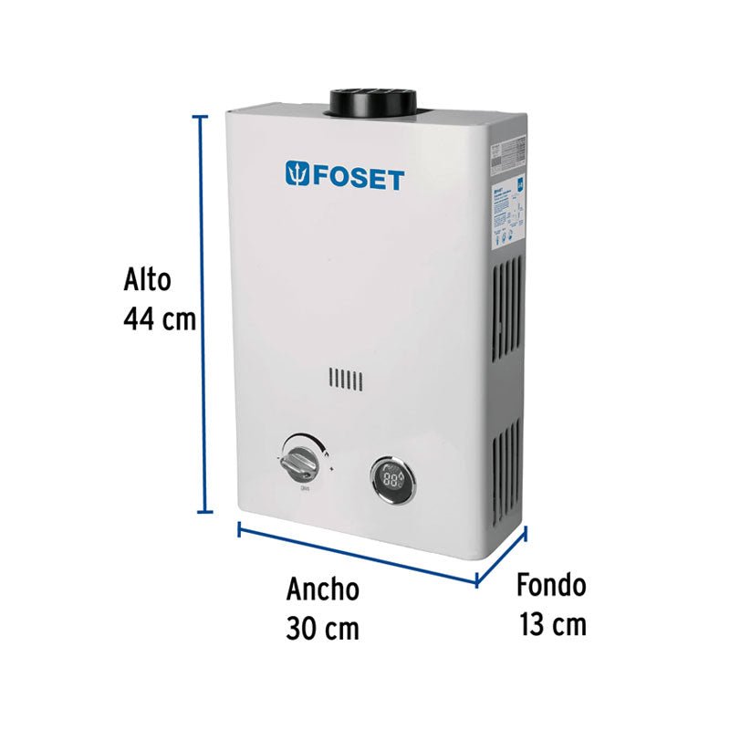 Calentador De Paso Instantáneo 6 L 1 Servicio Gas L.P., Foset - Tool Ferreterías / Ferretodo - Herramientas y material de construcción.