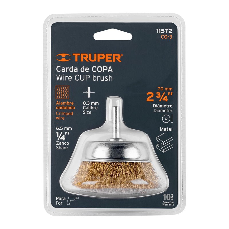 Carda De Copa De 2 3/4" Con Alambre Grueso, Co3 Truper 11572 - Tool Ferreterías / Ferretodo - Herramientas y material de construcción.