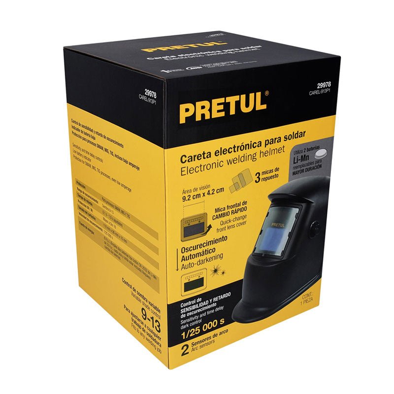 Careta electrónica para soldar semiprofesional, 29978 Pretul CAREL913P1 - Tool Ferreterías / Ferretodo - Herramientas y material de construcción.