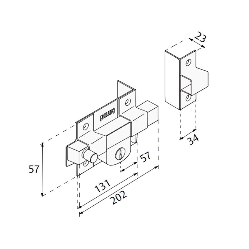 Cerradura 875 Fd Phillips Mx105 Caja - Tool Ferreterías / Ferretodo - Herramientas y material de construcción.