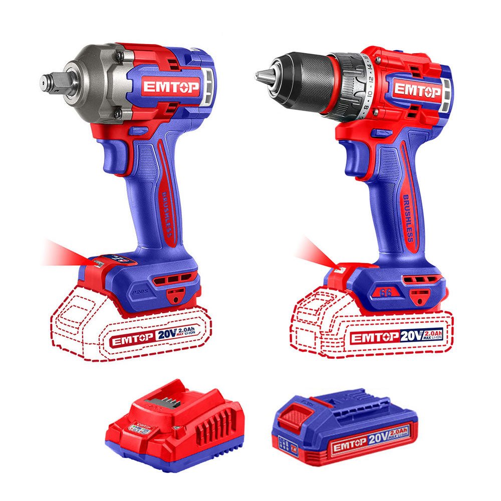 Combo tal - atorn/llave imp.1/2"20v ULCKL20275 Emtop - Tool Ferreterías / Ferretodo - Herramientas y material de construcción.