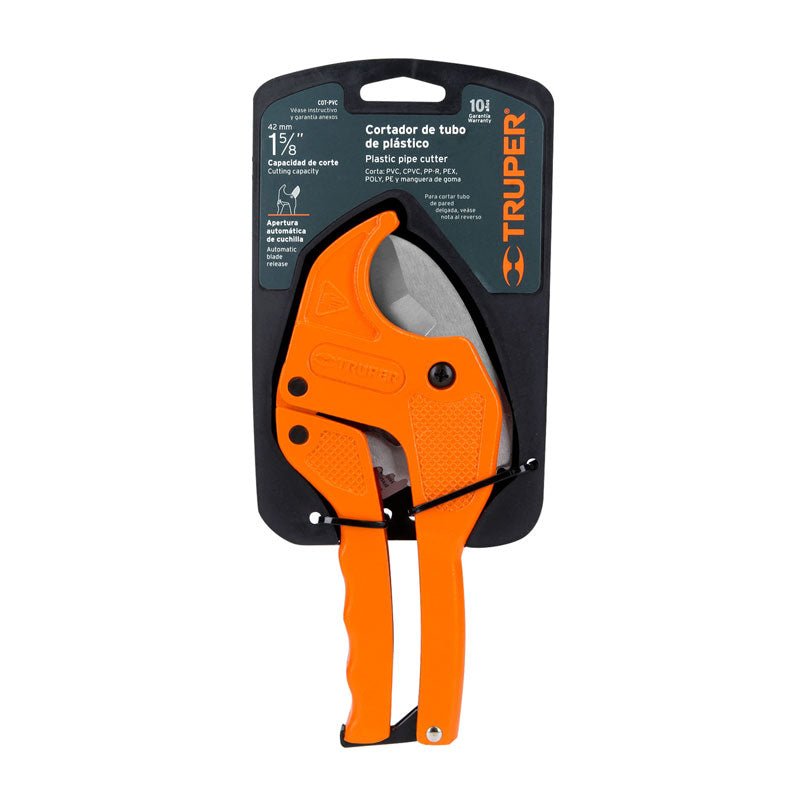 Cortador de tubo de plástico con capacidad corte de 1 5/8", 12860 Truper COT PVC - Tool Ferreterías / Ferretodo - Herramientas y material de construcción.