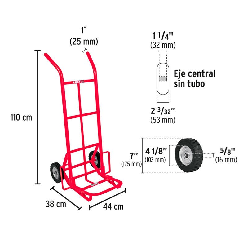 Diablo De Carga De 200 Kg, Ruedas Sólidas, Balero Sencillo - Tool Ferreterías / Ferretodo - Herramientas y material de construcción.