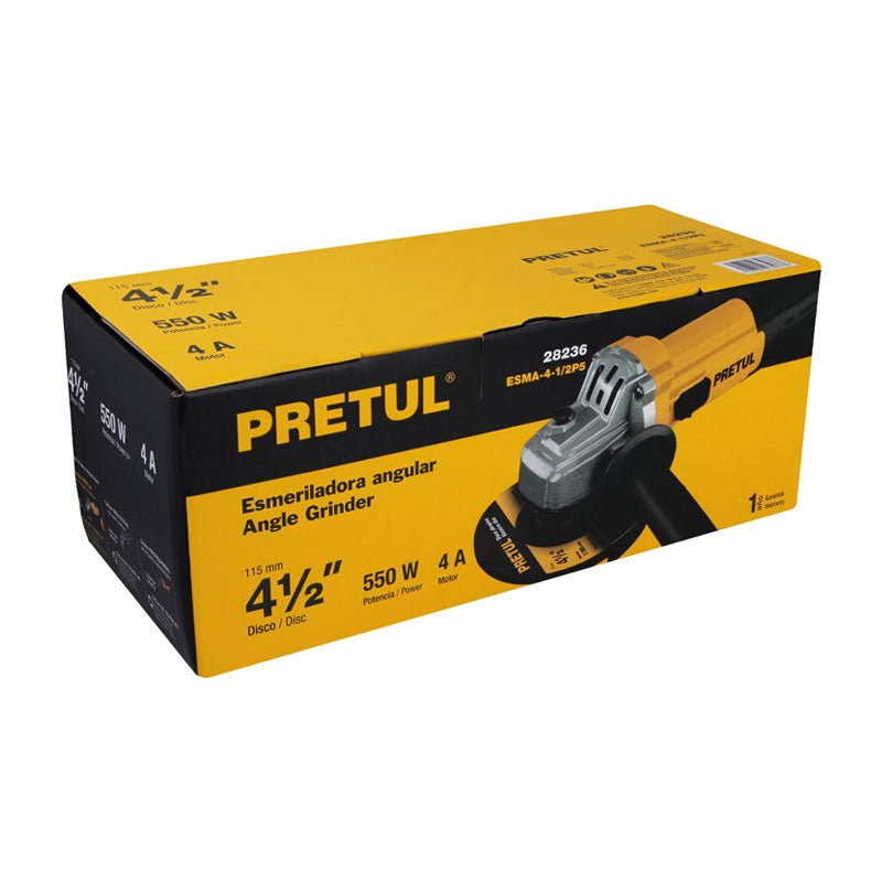 Esmeriladora Angular 4 1/2" 550 W, Pretul - Tool Ferreterías / Ferretodo - Herramientas y material de construcción.