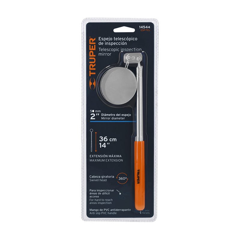 Espejo Circular Telescópico De Inspección, 5 Cm, Truper - Tool Ferreterías / Ferretodo - Herramientas y material de construcción.