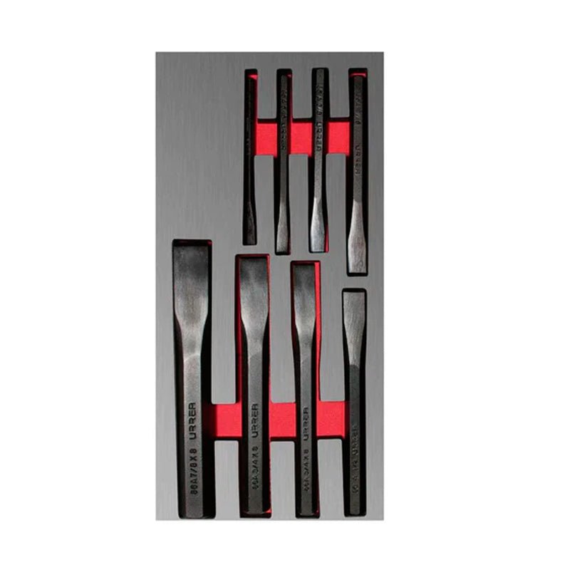 Juego De 8 Cinceles Con Bandeja Lámina Ch122L Urrea - Tool Ferreterías / Ferretodo - Herramientas y material de construcción.