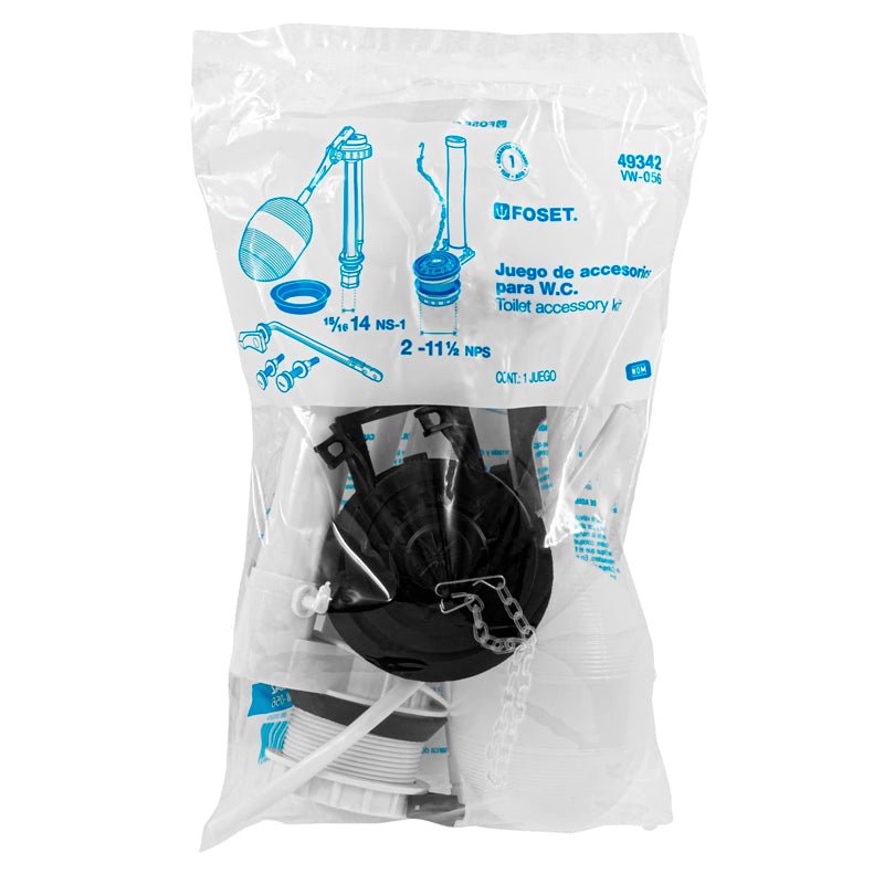 Juego de accesorios con descarga de 2" para WC, 49342 Foset VW 056 - Tool Ferreterías / Ferretodo - Herramientas y material de construcción.