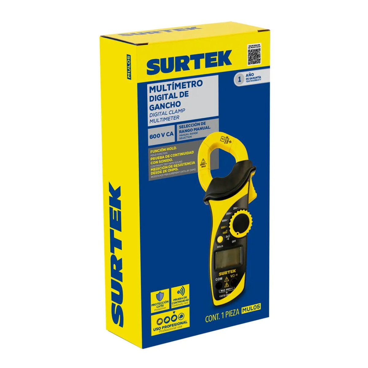 Mul05 multimetro digital de gancho 600v surtek - Tool Ferreterías / Ferretodo - Herramientas y material de construcción.