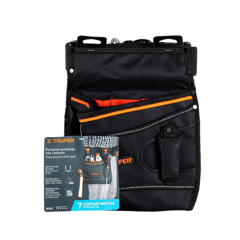 Porta herramientas de poliéster con 7 compartimentos, 15312 Truper POHE7N - Tool Ferreterías / Ferretodo - Herramientas y material de construcción.