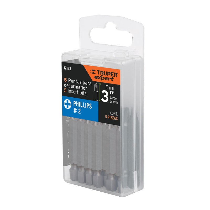 Puntas phillips c/5pza ph2 largo 3"12153 rxnu trup - Tool Ferreterías / Ferretodo - Herramientas y material de construcción.