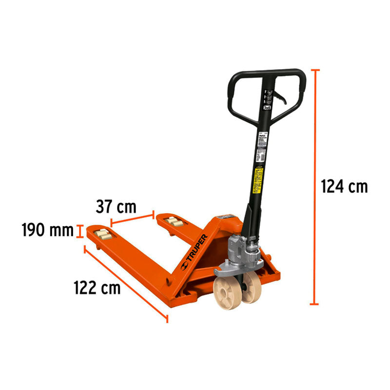 Patín Traspaleta 3 Ton Con Ruedas De Nylon, Truper