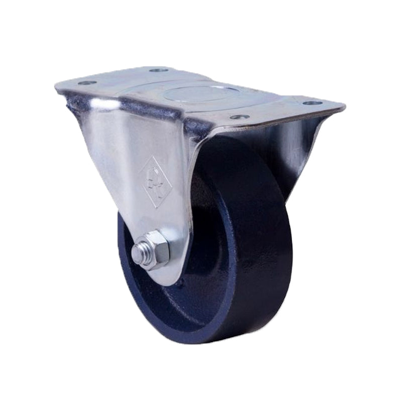 Rodaja Industrial De 3? Con Placa Fija Y Rueda De Fierro Fundido Con Buje