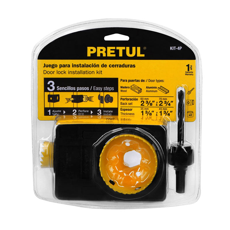 Juego De 4 Piezas Para Instalar Cerraduras, Pretul