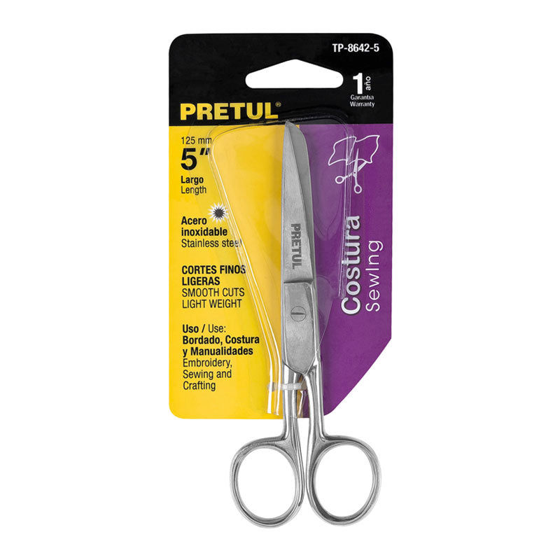 Tijera 5" De Acero Inoxidable Para Costura, Pretul