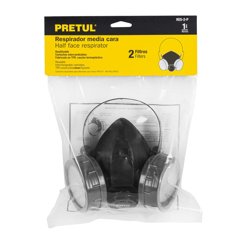 Respirador Sin Cartucho, 2 Filtros, Pretul