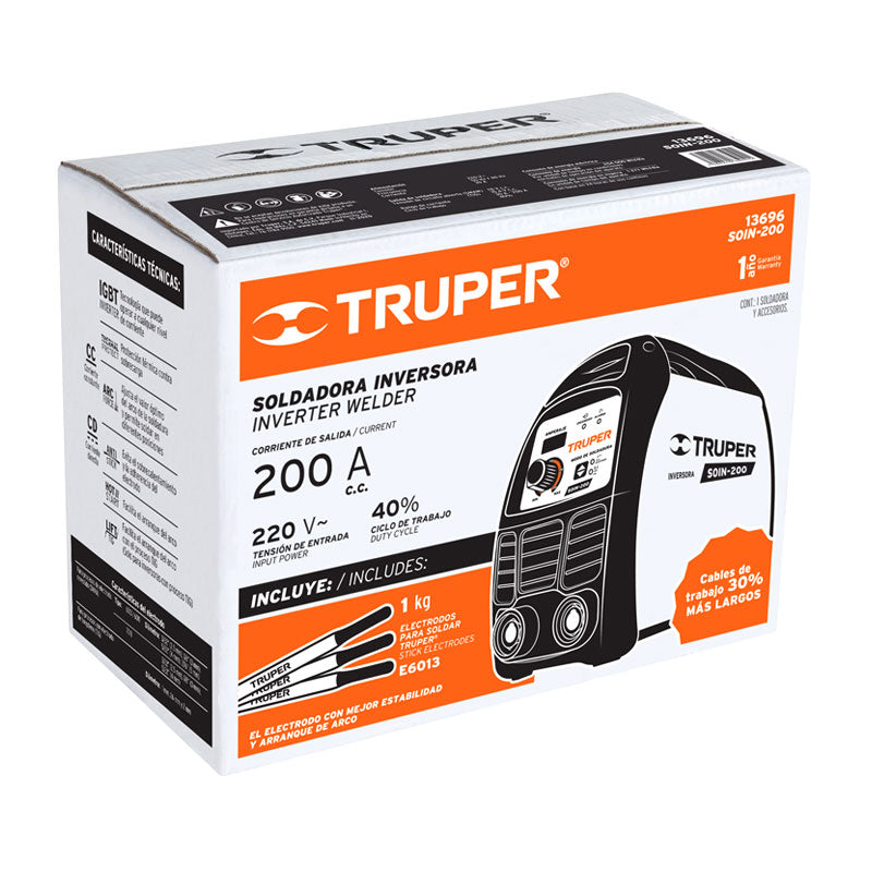 Soldadora Inversora 200 A, 220 V, Truper