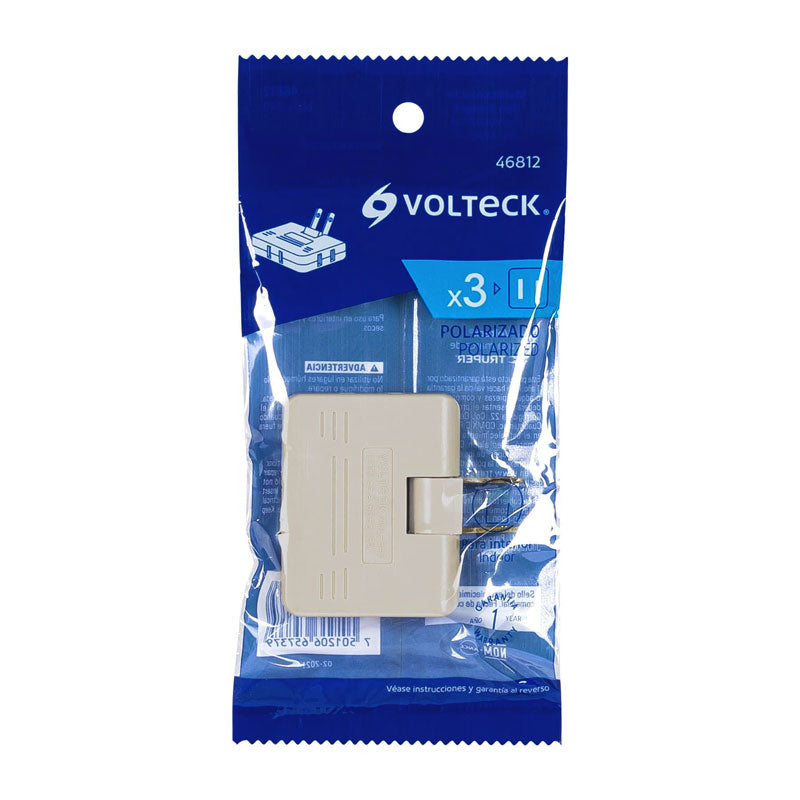 Multicontacto Triple,Tipo Bisagra,Entradas Laterales,Volteck