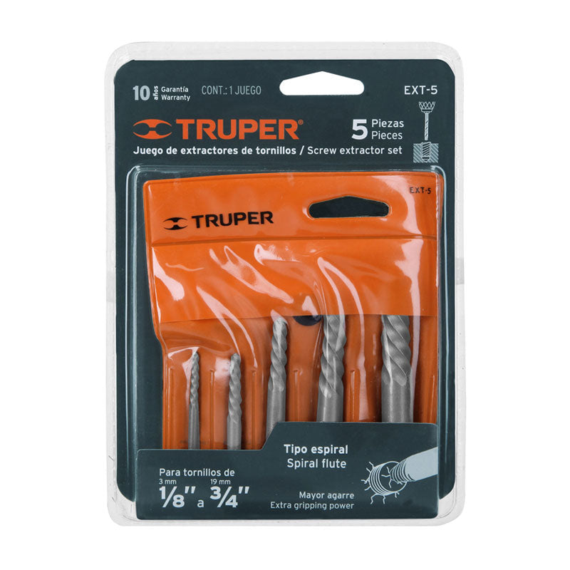 Juego Con 5 Extractores De Tornillos, Truper