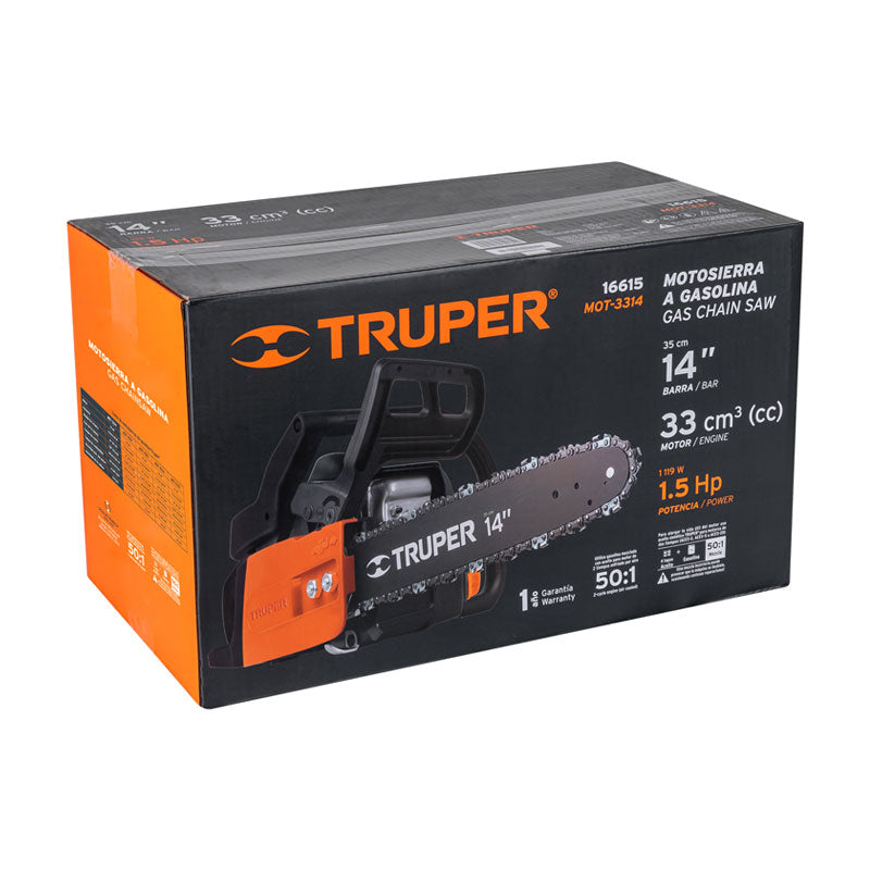 Motosierra 33 Cc A Gasolina Con Barra De 14", Truper