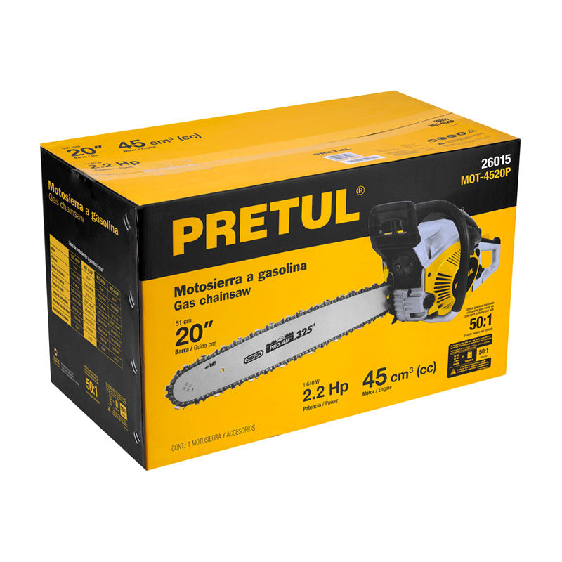 Motosierra 45 Cc A Gasolina Con Barra De 20", Pretul