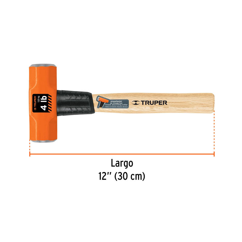 Marro Octagonal 4 Lb, Mango De Madera 12", Truper