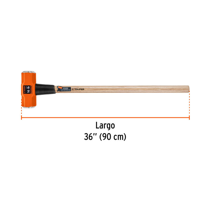 Marro Octagonal 16 Lb, Mango De Madera 36", Truper