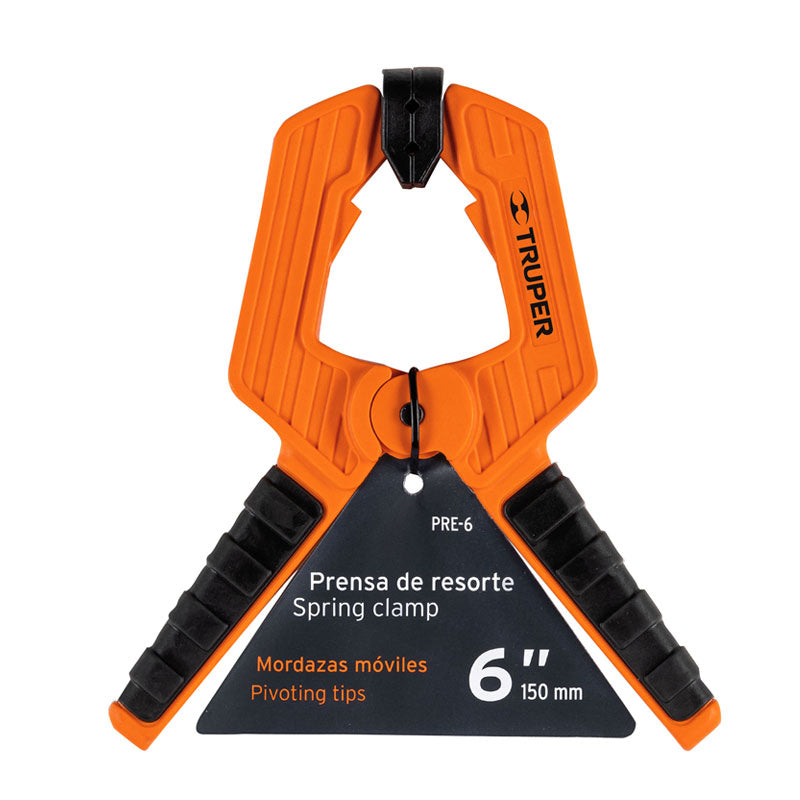 Prensa De Resorte De 6", Cuerpo De Nylon Con Mango De Tpr