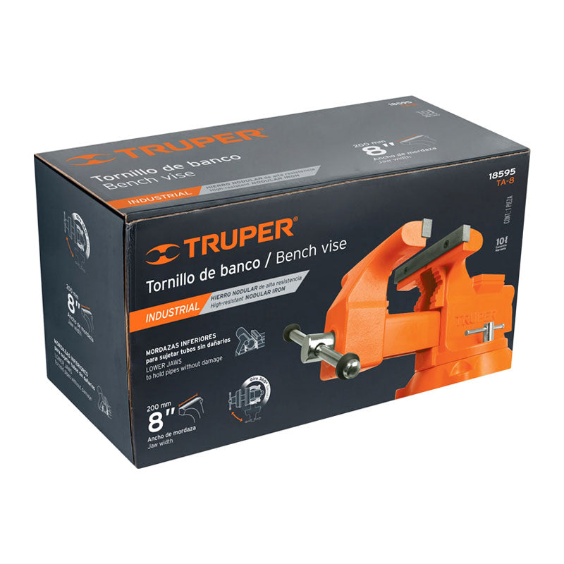 Tornillo De Banco 8" Uso Industrial De Hierro Nodular, Truper