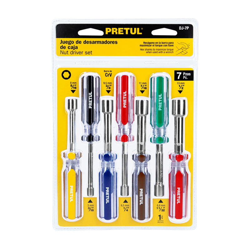 Juego De 7 Desarmadores De Caja Mango De Pvc, Pretul