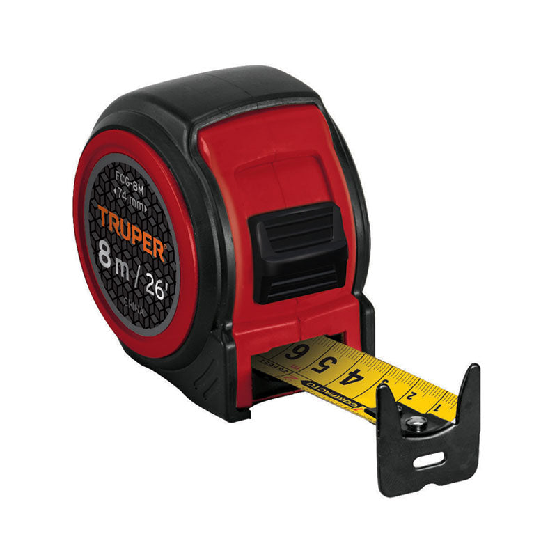 Flexómetro Compacto Contra Impactos 8 M Cinta 25 Mm, Truper