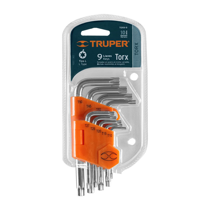 Juego De 9 Llaves Torx Con Organizador Abatible, Truper