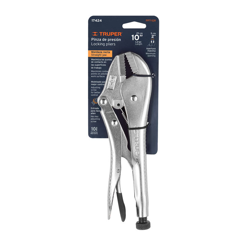 Pinza De Presión 10" Mordaza Recta, Truper